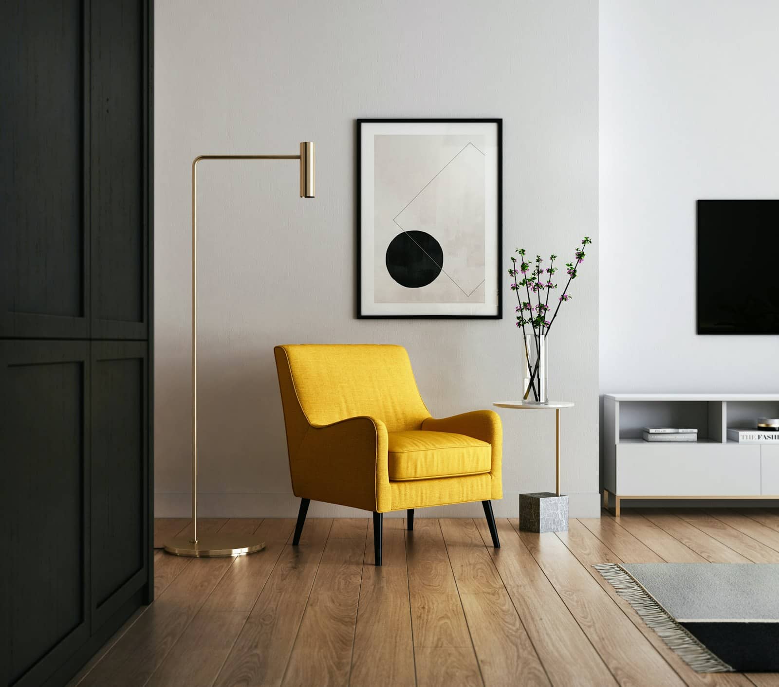 Beautiful interior design in Roslyn WA showing a thoughtfully styled modern living space